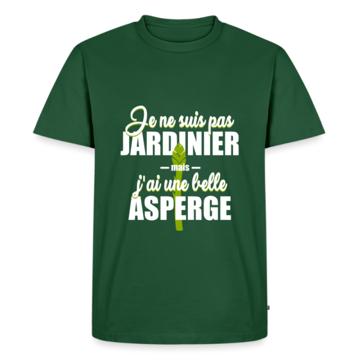 T-shirt premium homme - J'ai une belle asperge - vert bouteille - front