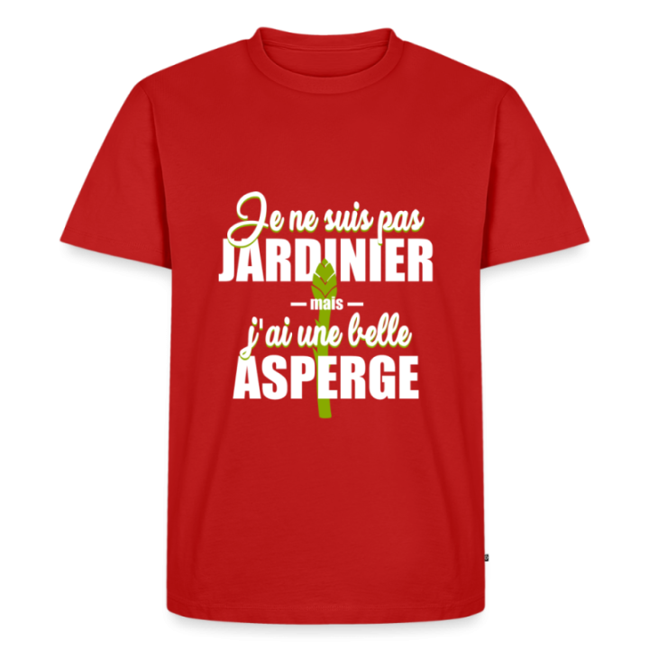 T-shirt premium homme - J'ai une belle asperge - rouge - front