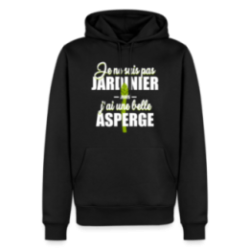 Sweat-shirt à capuche premium homme - J'ai une belle asperge