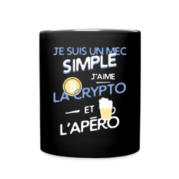 Mug uni - Un mec simple: Crypto et apéro - noir - front