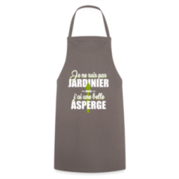 Tablier de cuisine - J'ai une belle asperge - gris - front