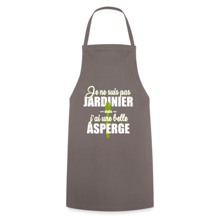 Tablier de cuisine - J'ai une belle asperge - gris - front