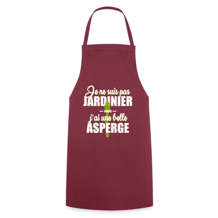 Tablier de cuisine - J'ai une belle asperge - bordeaux - front