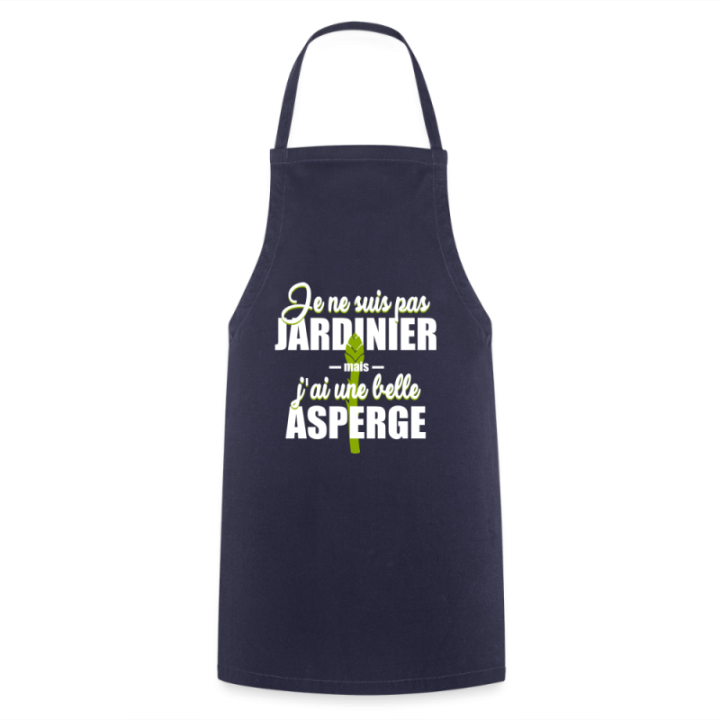 Tablier de cuisine - J'ai une belle asperge - marine - front