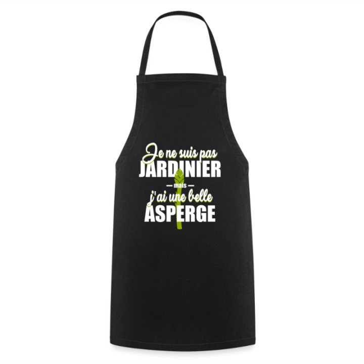 Tablier de cuisine - J'ai une belle asperge - noir - front