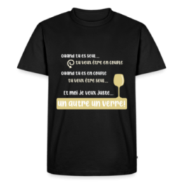 T-shirt premium homme - Je veux juste un autre verre - noir - front