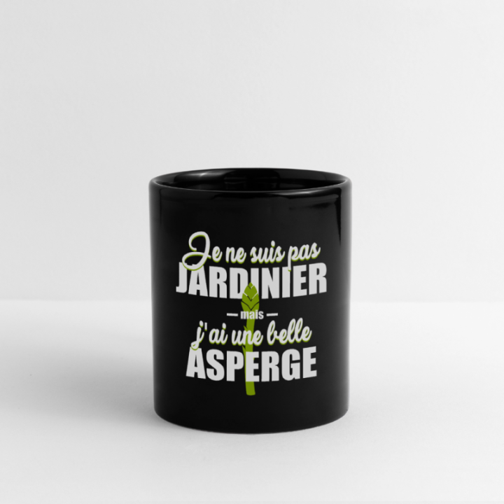 Mug uni - J'ai une belle asperge - noir - front
