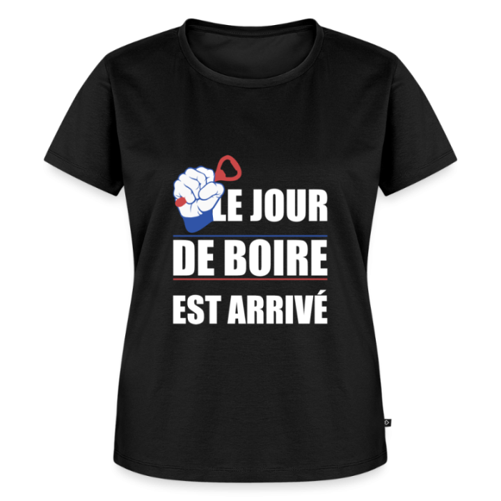 T-shirt premium femme - Le jour de boire est arrivé - noir - front