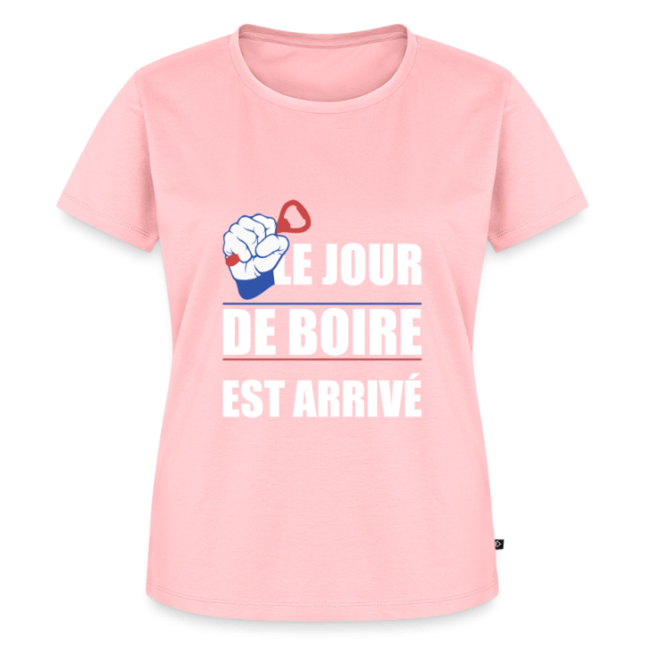 T-shirt premium femme - Le jour de boire est arrivé - rose - front