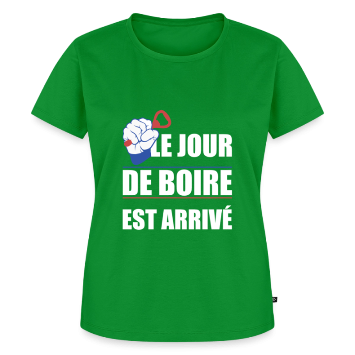 T-shirt premium femme - Le jour de boire est arrivé - vert - front