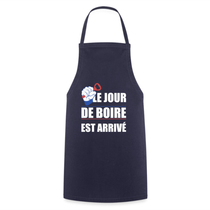 Tablier de cuisine - Le jour de boire est arrivé - marine - front