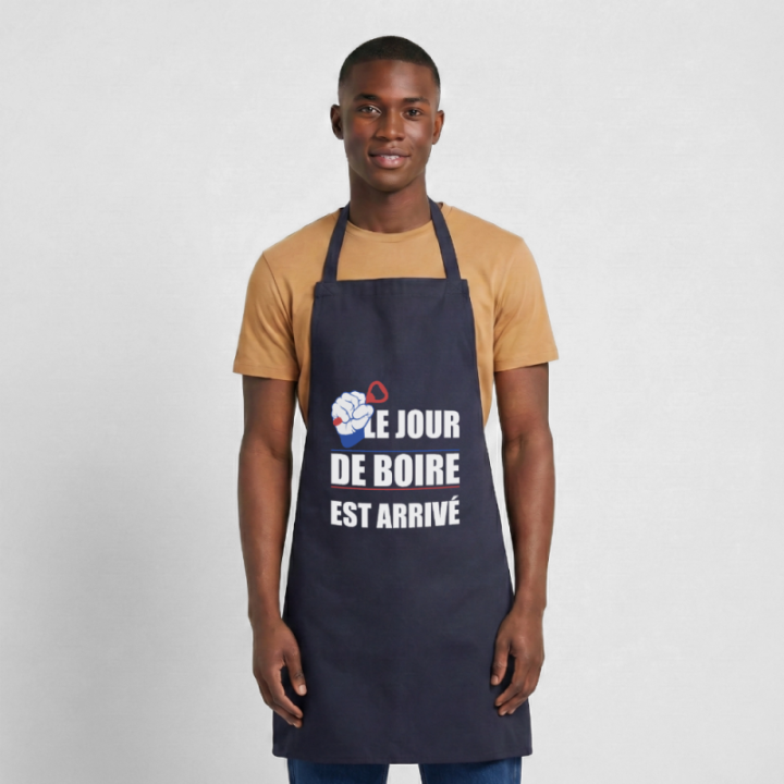 Tablier de cuisine - Le jour de boire est arrivé - marine - front