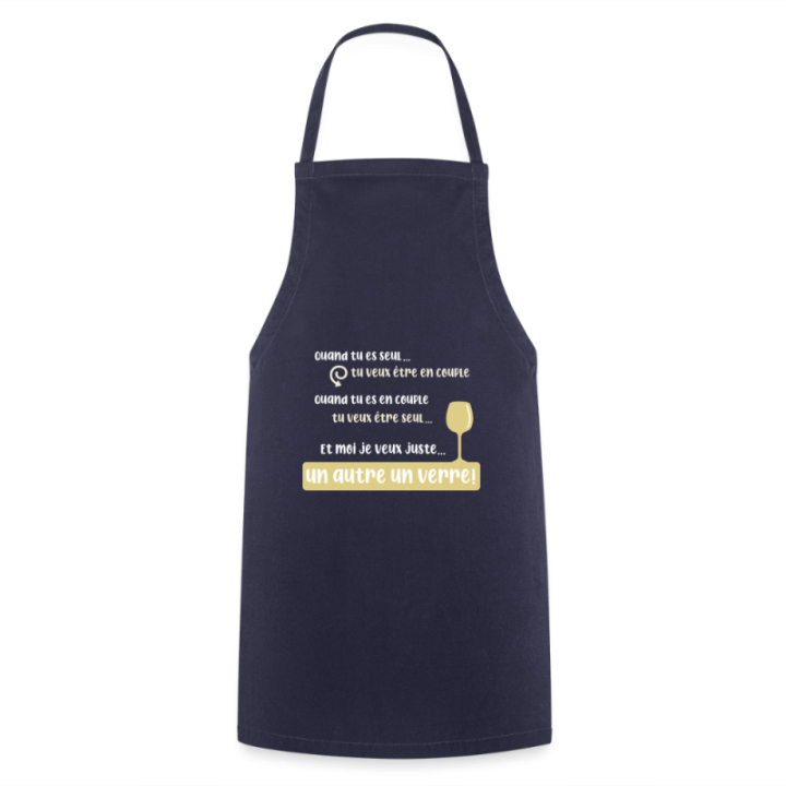 Tablier de cuisine - Je veux juste un autre verre - marine - front