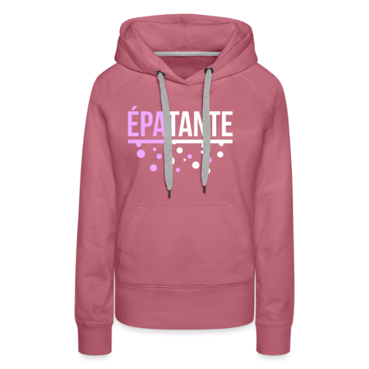 Sweat-shirt à capuche premium femme - Épa-tante - mauve - front