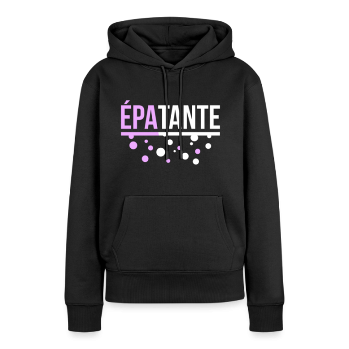 Sweat-shirt à capuche premium femme - Épa-tante - noir - front