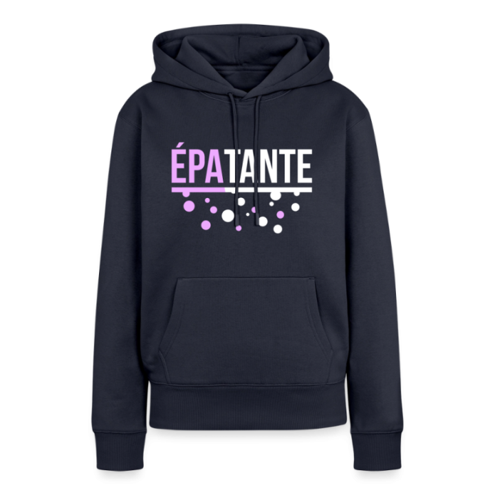 Sweat-shirt à capuche premium femme - Épa-tante - bleu marine - front
