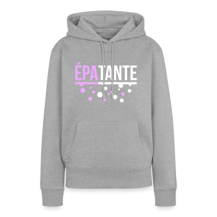 Sweat-shirt à capuche premium femme - Épa-tante - gris chiné - front