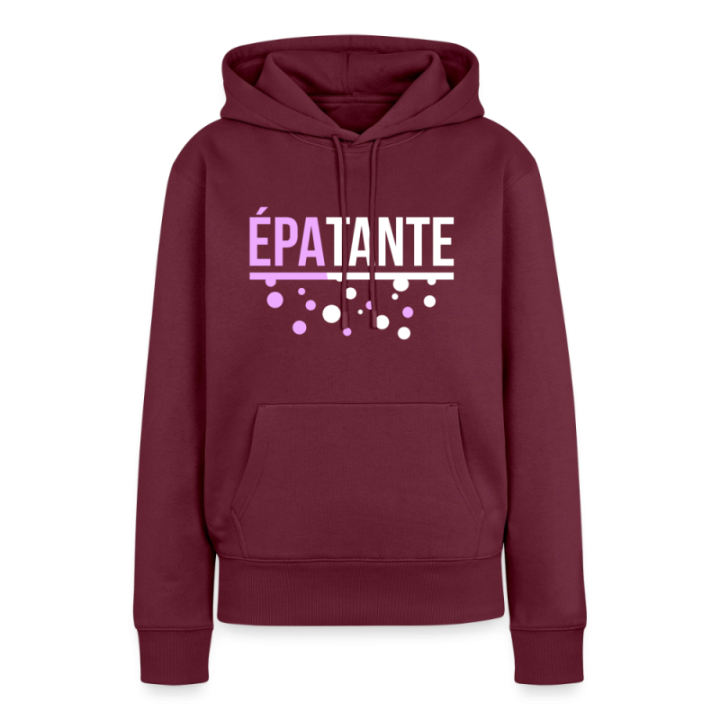 Sweat-shirt à capuche premium femme - Épa-tante - bourgogne - front