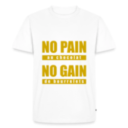 T-shirt premium homme - No pain au chocolat, no gain de bourrelets