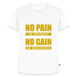 T-shirt premium femme - No pain au chocolat, no gain de bourrelets