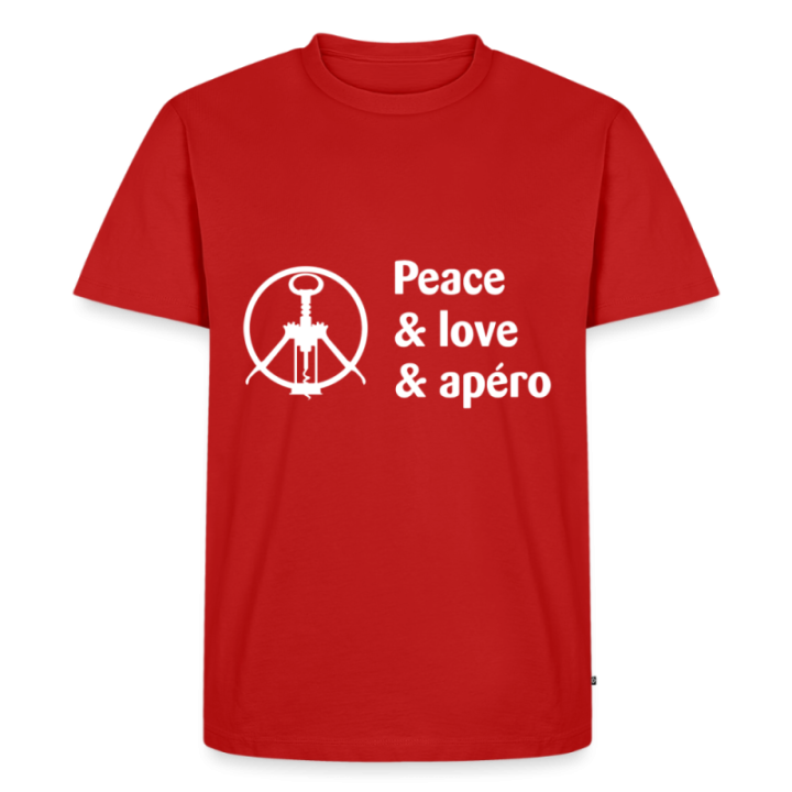 T-shirt premium homme - Peace Love Apéro - rouge - front