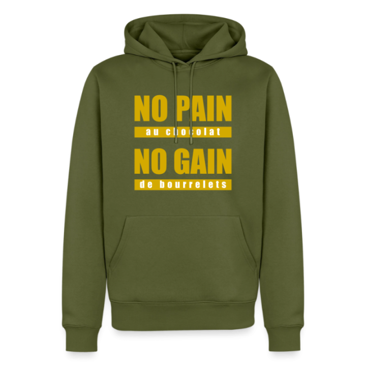 Sweat-shirt à capuche premium homme - No pain au chocolat