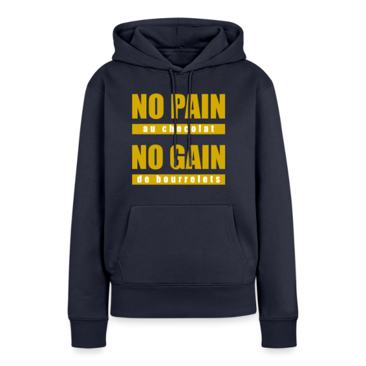 Sweat-shirt à capuche premium femme - No pain au chocolat