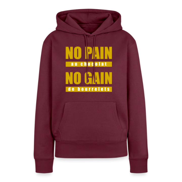 Sweat-shirt à capuche premium femme - No pain au chocolat
