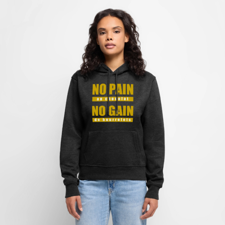 Sweat-shirt à capuche premium femme - No pain au chocolat