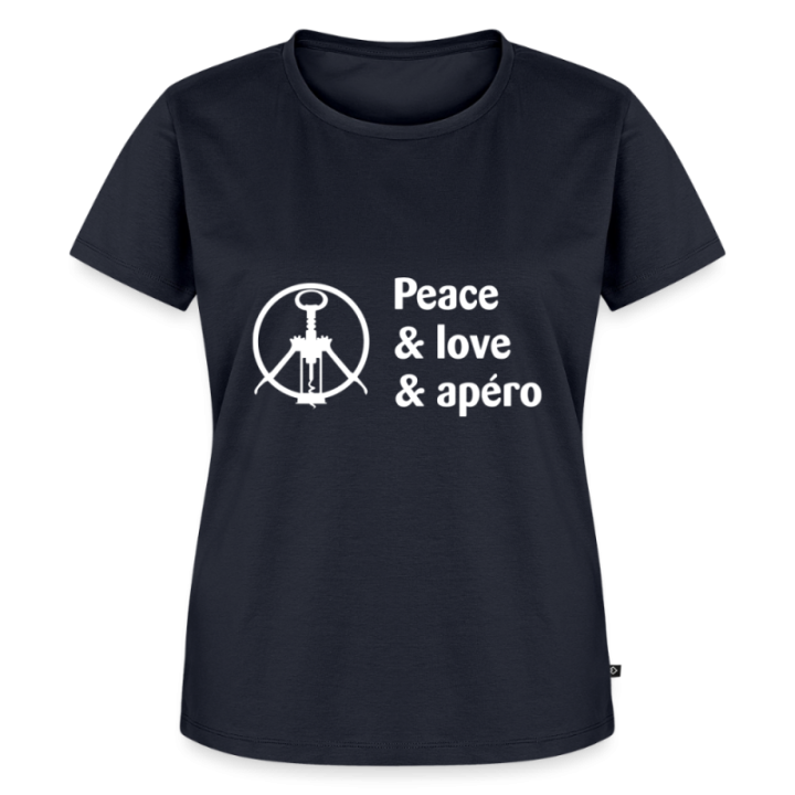 T-shirt premium femme - Peace Love Apéro - bleu marine - front