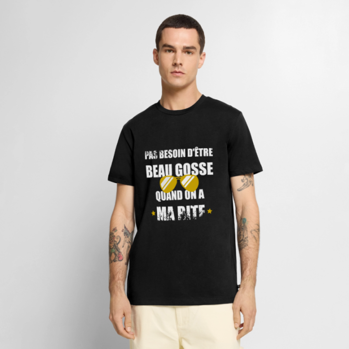 T-shirt premium homme - Pas besoin d'être beau gosse quand on a ma ... - noir - front