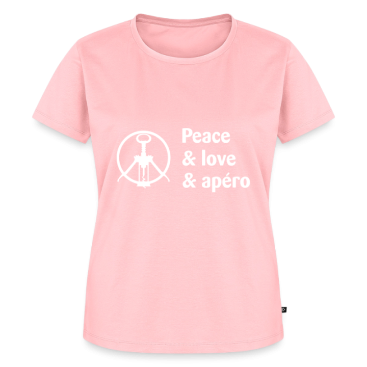 T-shirt premium femme - Peace Love Apéro - rose - front