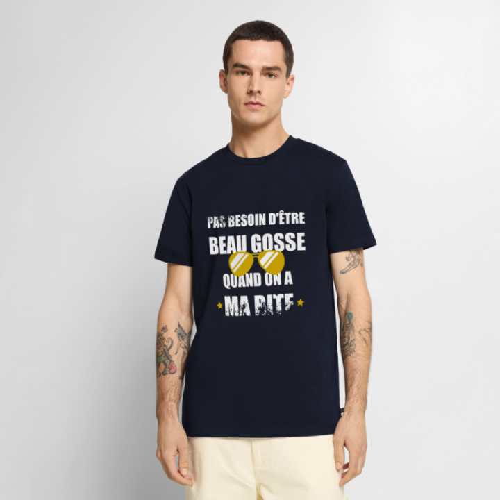 T-shirt premium homme - Pas besoin d'être beau gosse quand on a ma ... - bleu marine - front