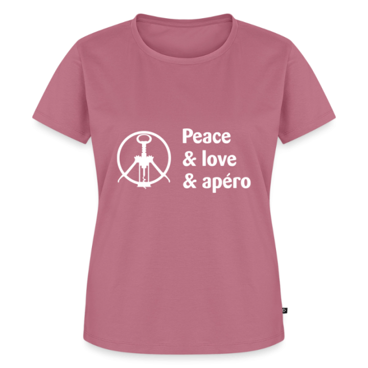 T-shirt premium femme - Peace Love Apéro - mauve - front