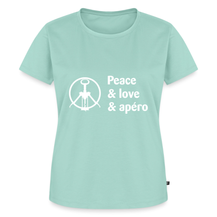 T-shirt premium femme - Peace Love Apéro - menthe  - front
