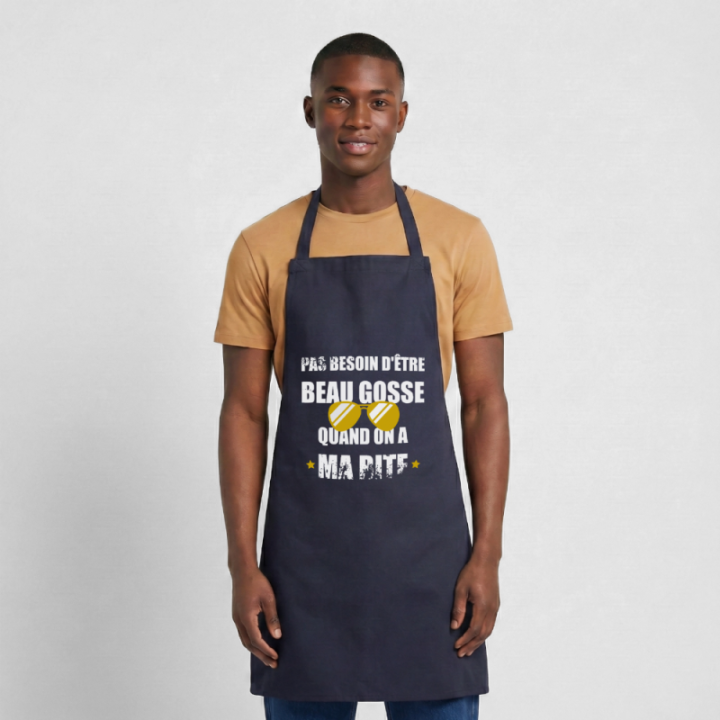 Tablier de cuisine - Pas besoin d'être beau gosse quand on a ma ... - marine - front
