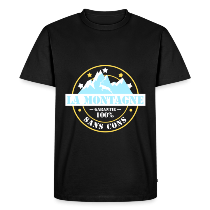 T-shirt premium homme - La montagne: Garantie sans cons - noir - front
