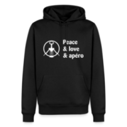 Sweat-shirt à capuche premium homme - Peace Love Apéro