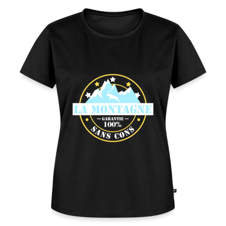 T-shirt premium femme - La montagne: Garantie sans cons - noir - front