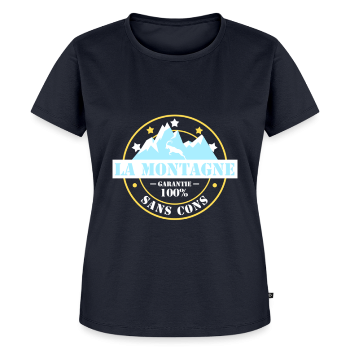T-shirt premium femme - La montagne: Garantie sans cons - bleu marine - front