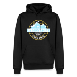 Sweat-shirt à capuche premium homme - La montagne: Garantie sans cons - noir - front