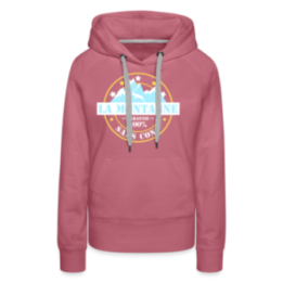 Sweat-shirt à capuche premium femme - La montagne: Garantie sans cons - mauve - front