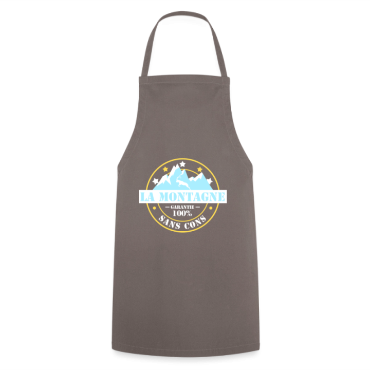 Tablier de cuisine - La montagne: Garantie sans cons - gris - front