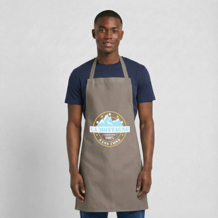 Tablier de cuisine - La montagne: Garantie sans cons - gris - front