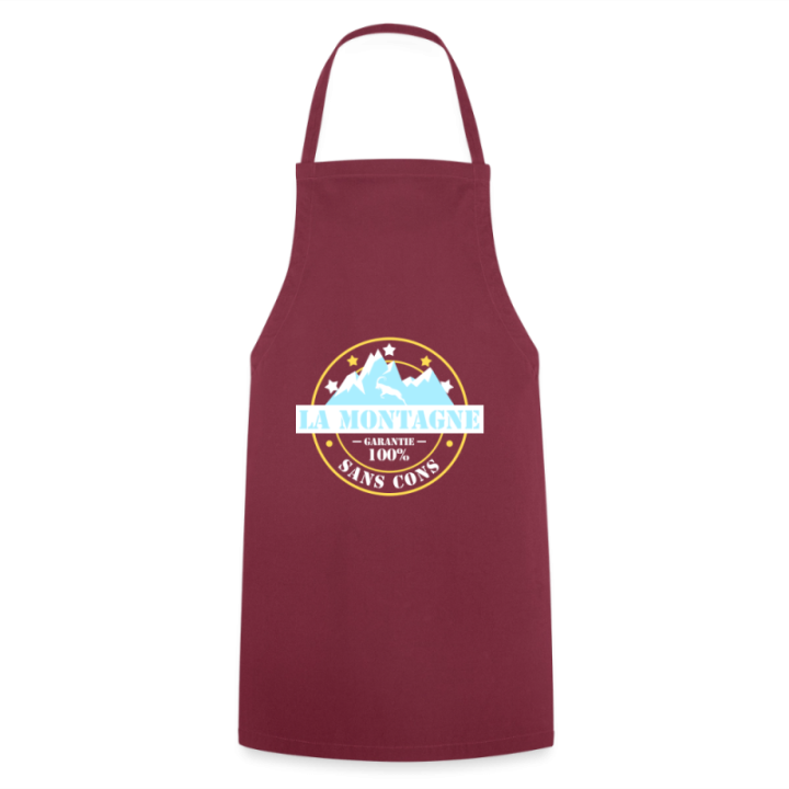 Tablier de cuisine - La montagne: Garantie sans cons - bordeaux - front