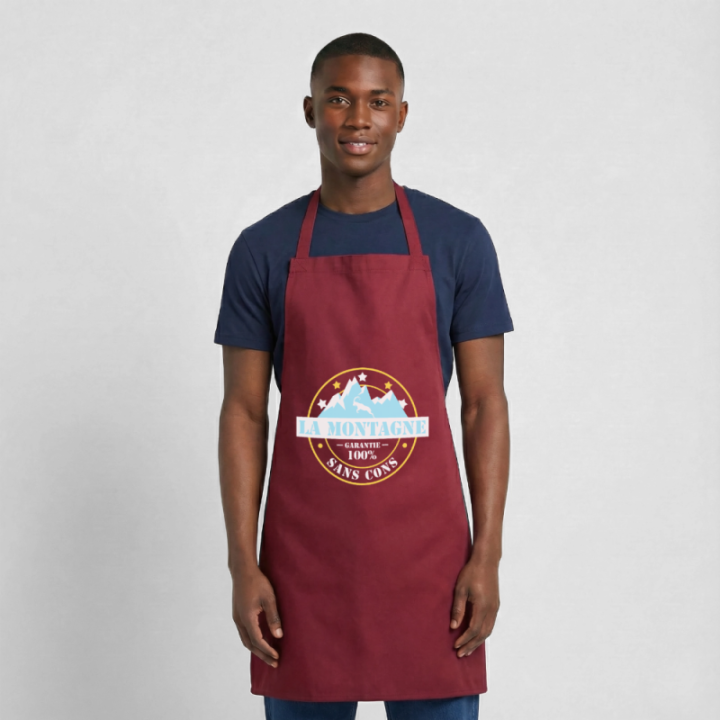 Tablier de cuisine - La montagne: Garantie sans cons - bordeaux - front