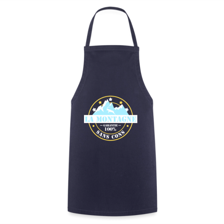 Tablier de cuisine - La montagne: Garantie sans cons - marine - front