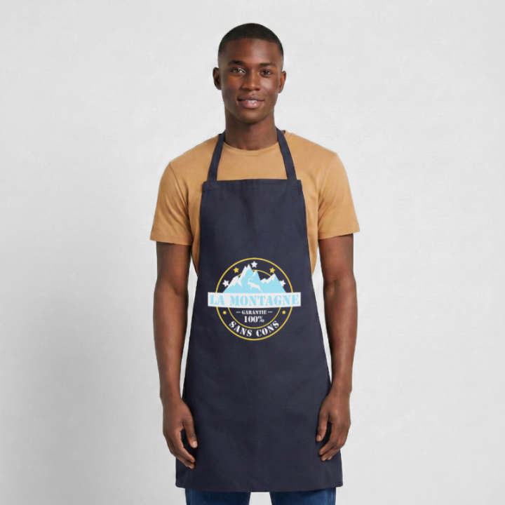 Tablier de cuisine - La montagne: Garantie sans cons - marine - front