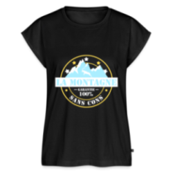 T-shirt à manches retroussées femme - La montagne: Garantie sans cons