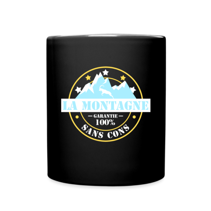 Mug uni - La montagne: Garantie sans cons - noir - front